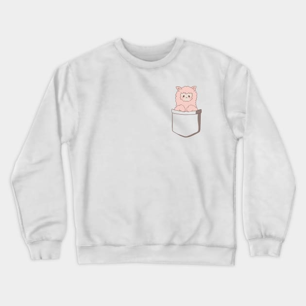 Alpaca in a pocket Crewneck Sweatshirt by awesomesaucebysandy